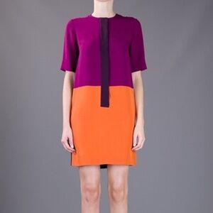 Victoria Victoria Beckham Color Block Shift Dress